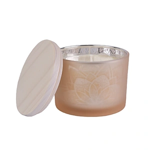 Bulk matte votive glass candle holders with wood lid