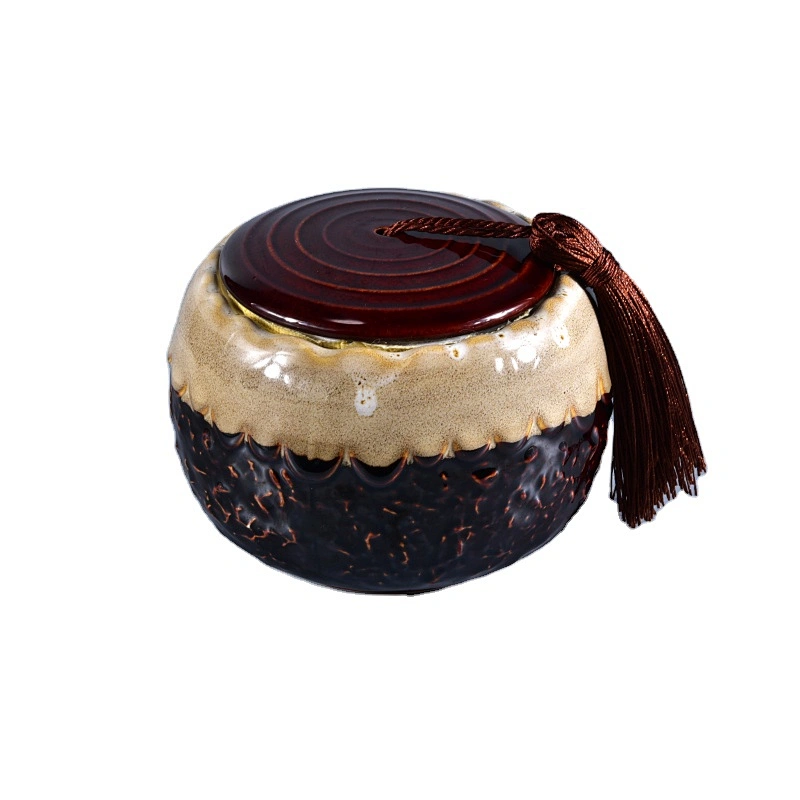 Manufacturer China amber ceramic candle holder with lid home decoration