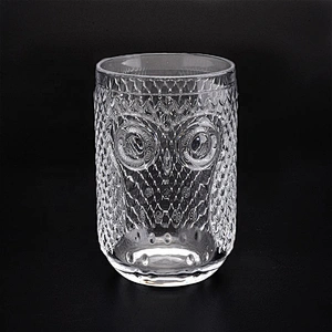 Clear engraving glass candle cup home decor