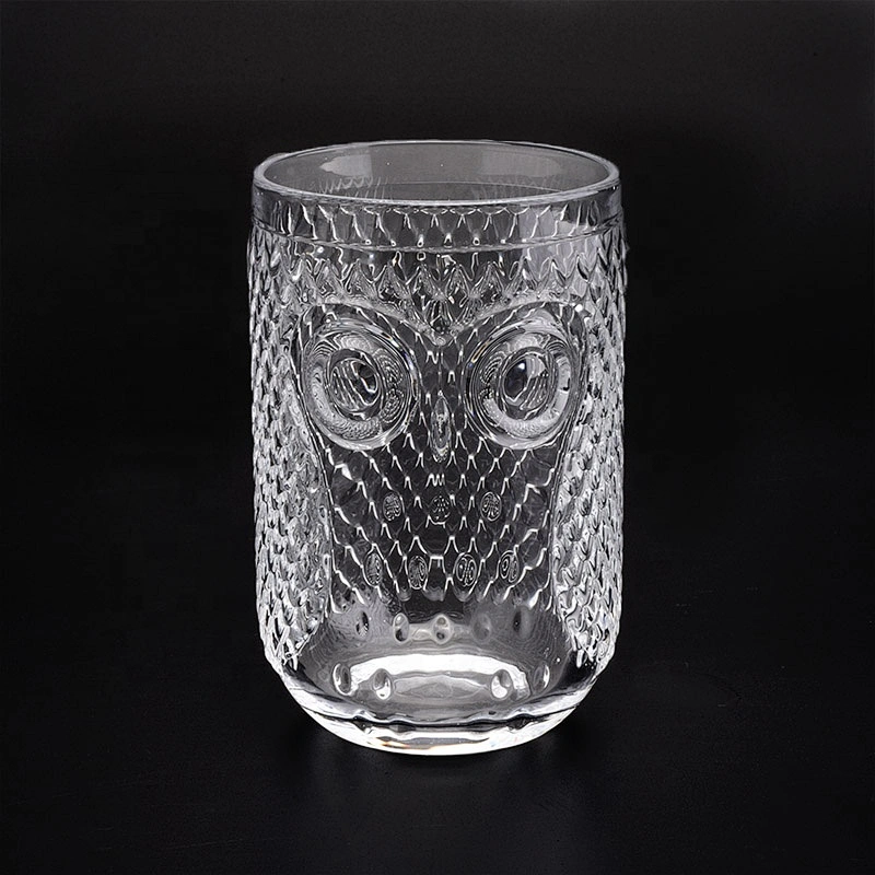 Clear engraving glass candle cup home decor