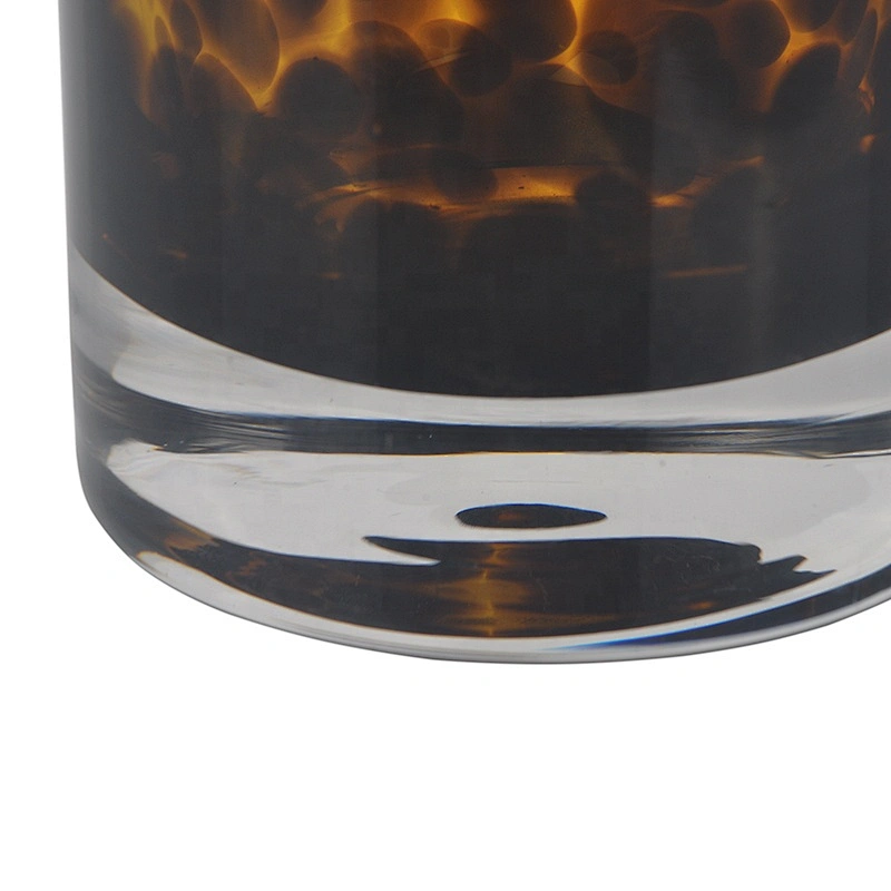 Wholesales luxury amber cylinder decorative candle glass holder