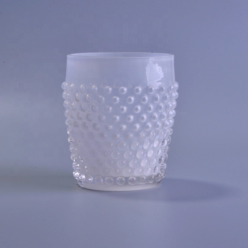 Matte bubble white glass candle holders home decoration