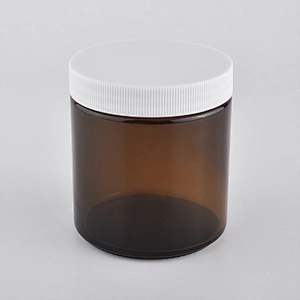 Wholesale Amber Glass Candle Container With Lid