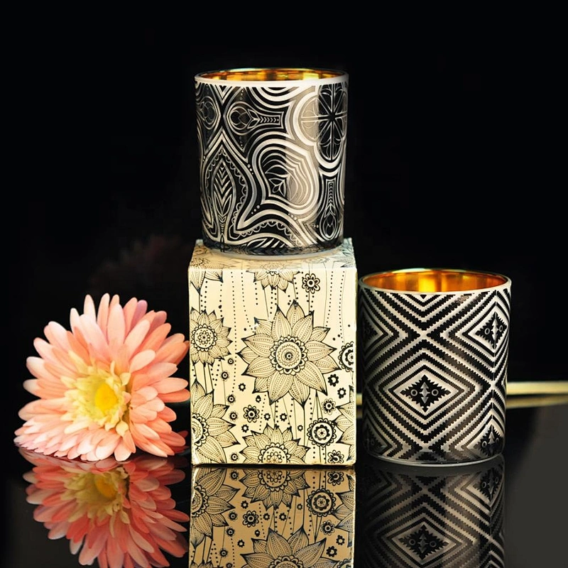10oz Wholesales tealight black glass candle holder