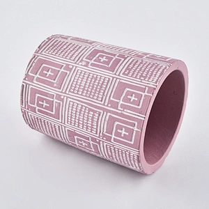 Wholesales cylinder pink Ceramic Candle jars 10oz