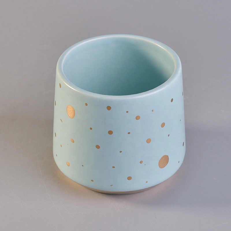 Wholesales large empty ceramic candle holder container with wood lid
