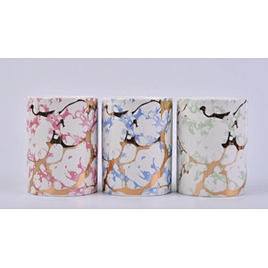 Wholesales custom decorative pink empty ceramic candle jars 10oz