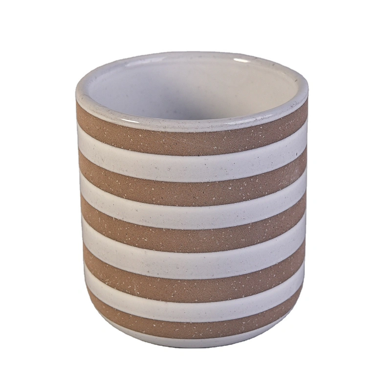 Sunny custom amber frost candle ceramic holders home decor