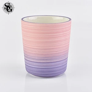 Sunny luxury gradient color ceramic candle jars with top sell and good price