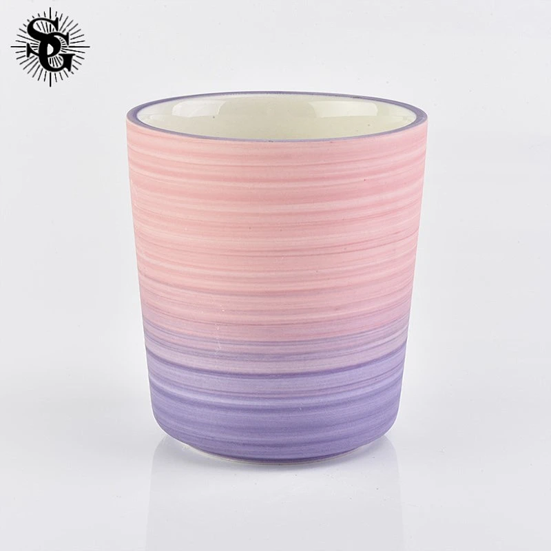 Sunny luxury gradient color ceramic candle jars with top sell and good price