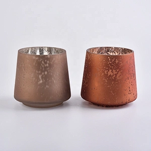 Wholesales home decoration laser brown candle glass containers