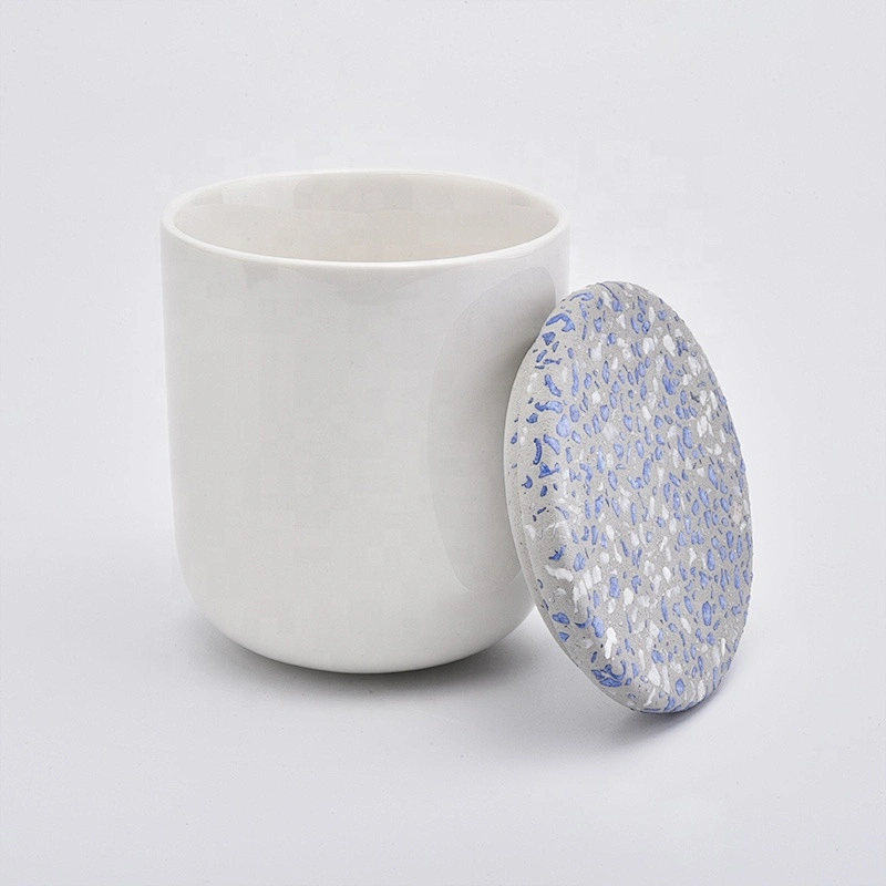 Hot sales custom pattern concrete lid for candle jars