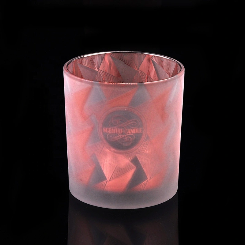 OEM/ODM custom decorative laser matte tea light glass candle jar 8oz