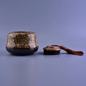 10oz 20oz Wholesales custom glaze candle ceramic jar with lids