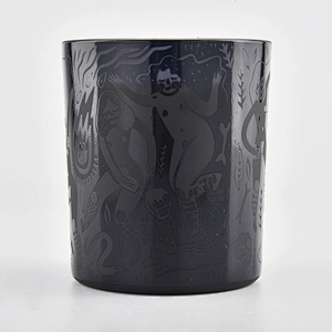 Wholesale 8oz Black Glass Candle Jar With Custom Logo