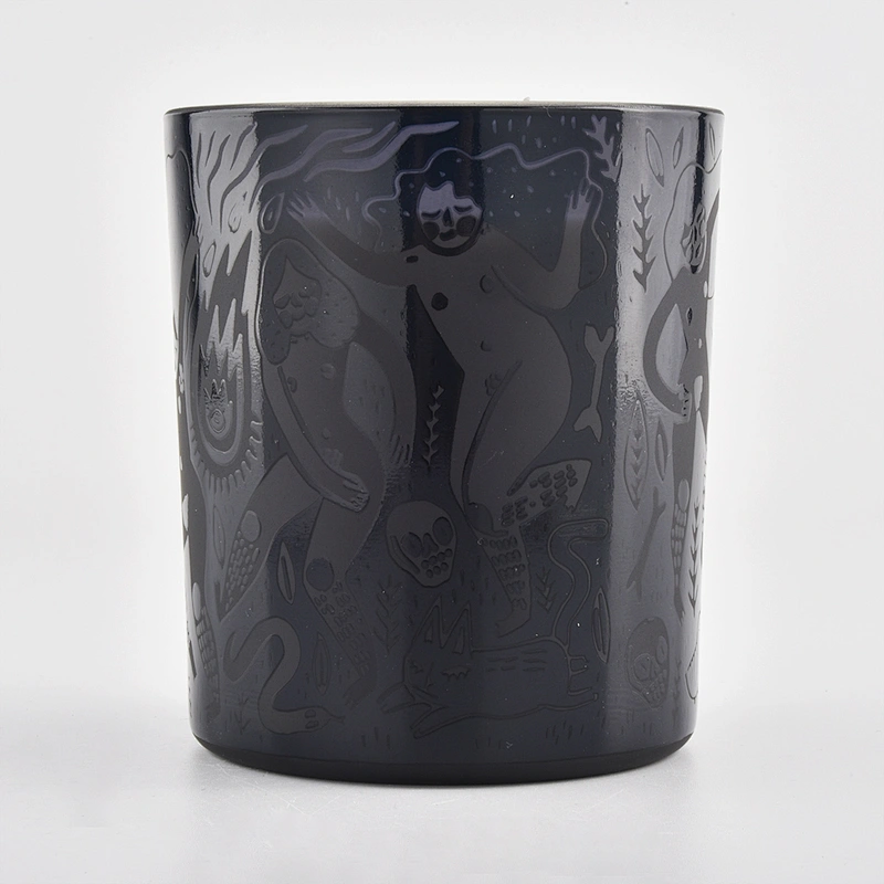 Wholesale 8oz Black Glass Candle Jar With Custom Logo