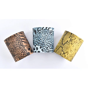 Bulk cylinder golden PU leather candle holder jars 10oz 12oz