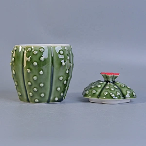 Sunny Wholesales flower shape empty candle ceramic jars with lids