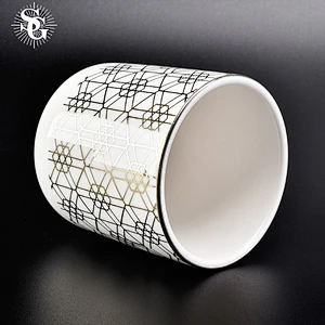 Sunny 400ml snow appearance pattern electroplating ceramic candle holders