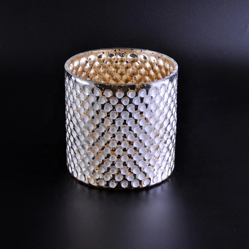 Wholesales Cylinder silver glass candle holder home decoration