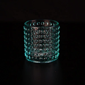 Christmas luxury green bubble tealight empty glass jars for candle making