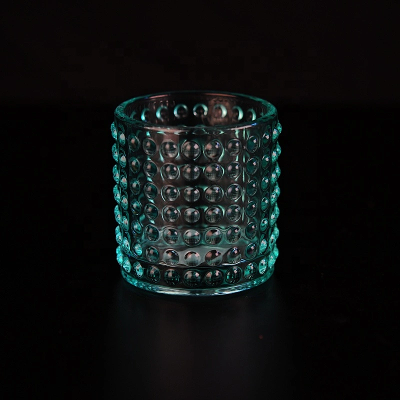 Christmas luxury green bubble tealight empty glass jars for candle making