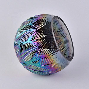 Sunny lotus electroplated glass candle container bulk