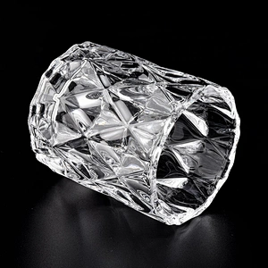 Wholesales luxury geo crystal glass candle holders