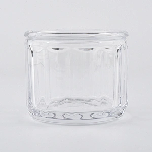 wholesale glass candle holders home decorations glass candy container with lid