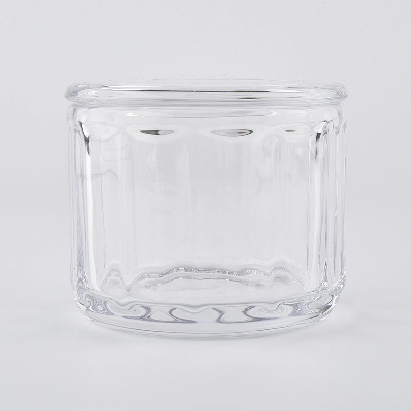 wholesale glass candle holders home decorations glass candy container with lid