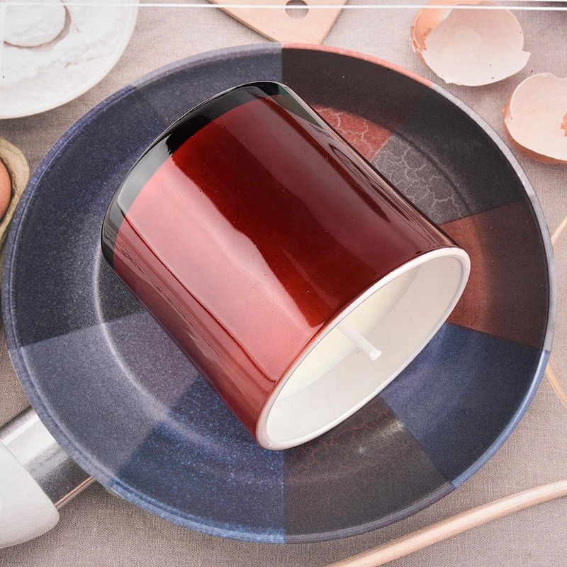 Sunny luxury custom empty tealight red glass candle jar holder