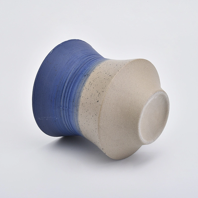 luxury blue painting design ceramic candle jars