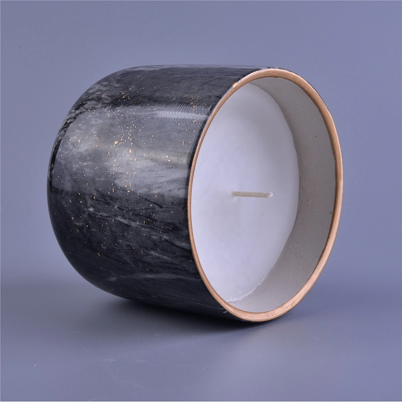 Sunny custom black empty ceramic candle jars home decoration