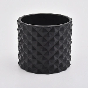 Geo cut black Glass Candle Holders customized in bulk
