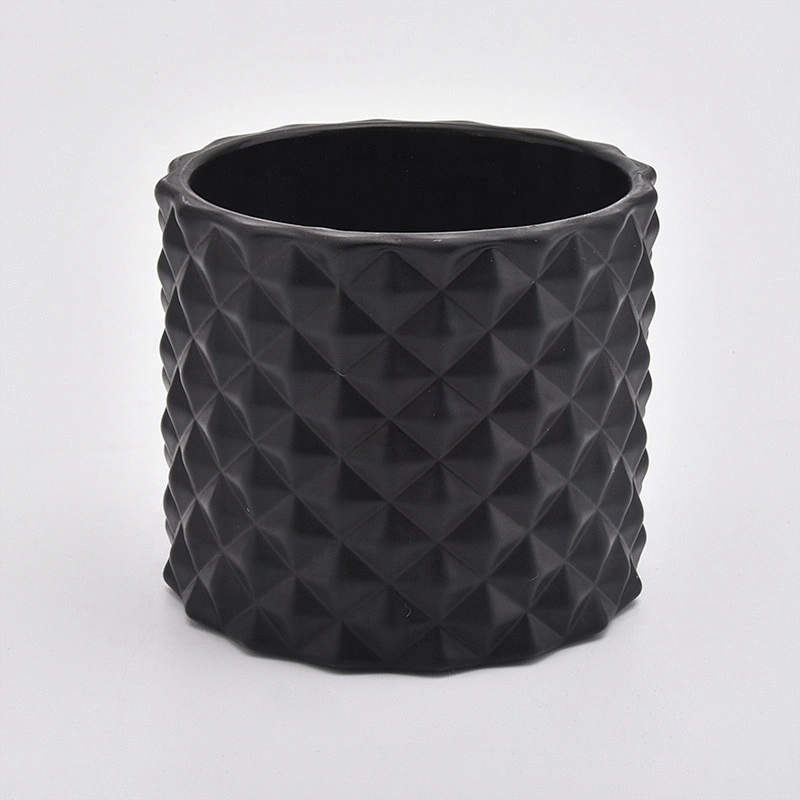 Geo cut black Glass Candle Holders customized in bulk