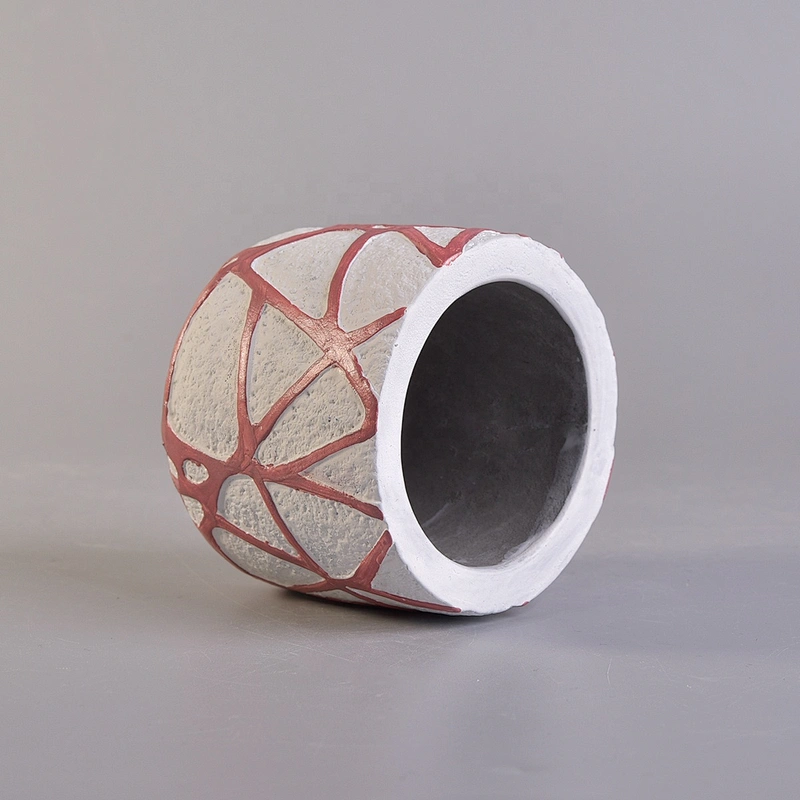 Wholesales custom decorative empty cement candle holder container 10oz