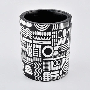 10oz Wholesales decorative black Ceramic Candle jar