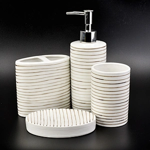 home decor luxury ceramic 4pcs bath accessories sets