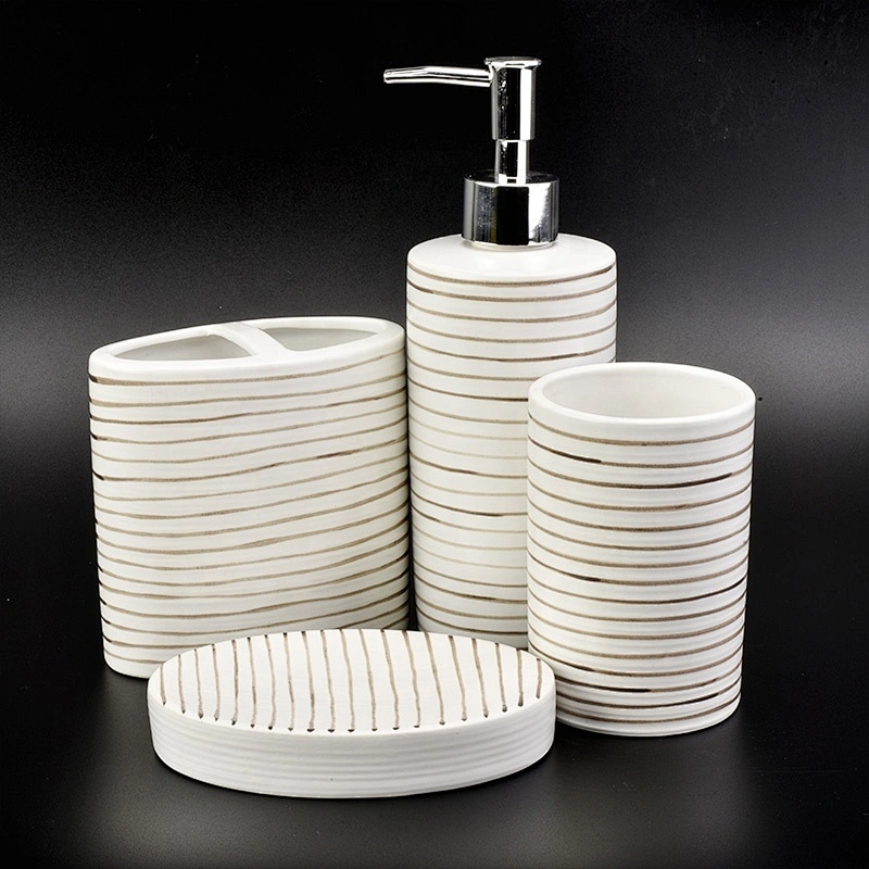 home decor luxury ceramic 4pcs bath accessories sets