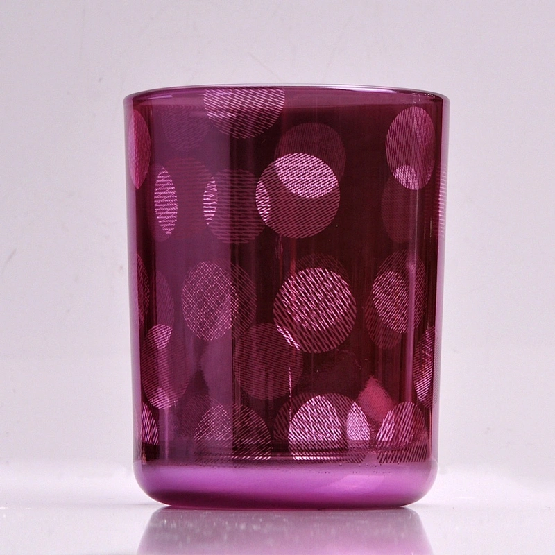 New design Wholesales blue engraving votive candle glass holders
