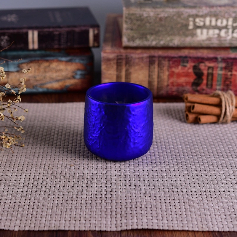 Luxury colored electroplated ceramic candle jar recycled
