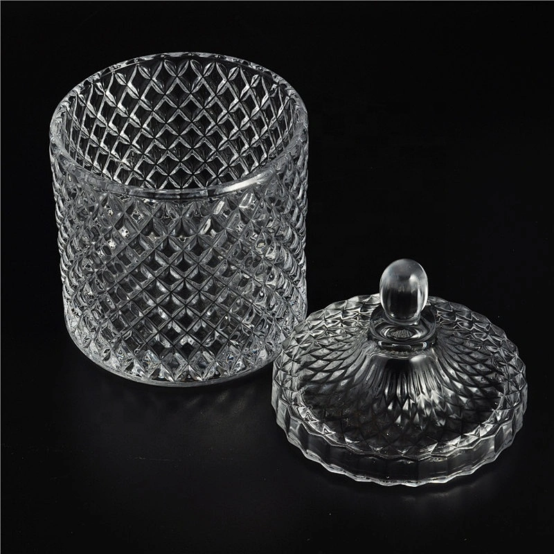 Sunny luxury crystal empty glass candle jar with lids