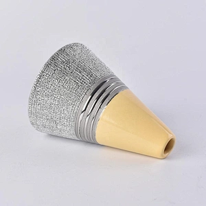 Vintage silver Triangle oil essential reed diffuser ceramic bottle