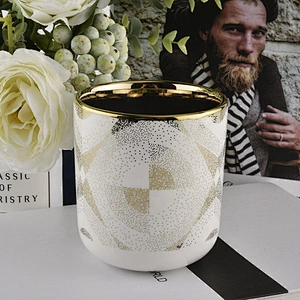 Wholesales luxury decorative empty white ceramic candle holders