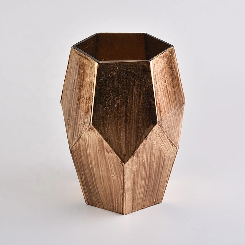 Wholesales Polygon votive glass jar candle container
