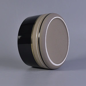 Sunny new design black empty large Ceramic Candle Containers