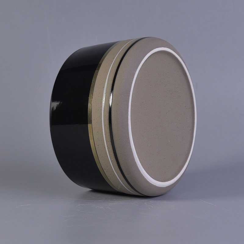 Sunny new design black empty large Ceramic Candle Containers