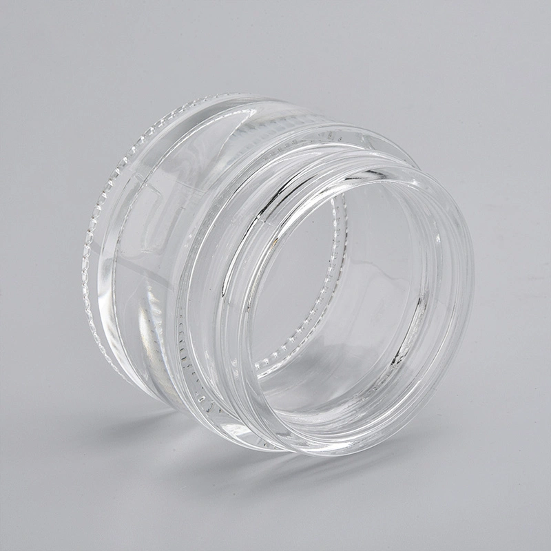 Wholesales round shape clear glass cream bottles cosmetic products for skin care