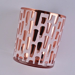 Sunny custom decorative Electroplate Glass Candle jar 10oz 20oz