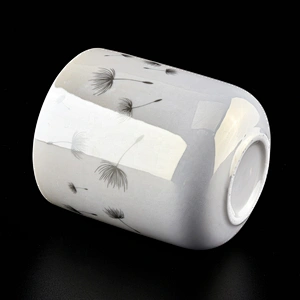 Wholesales empty tealight custom white ceramic candle holder jar